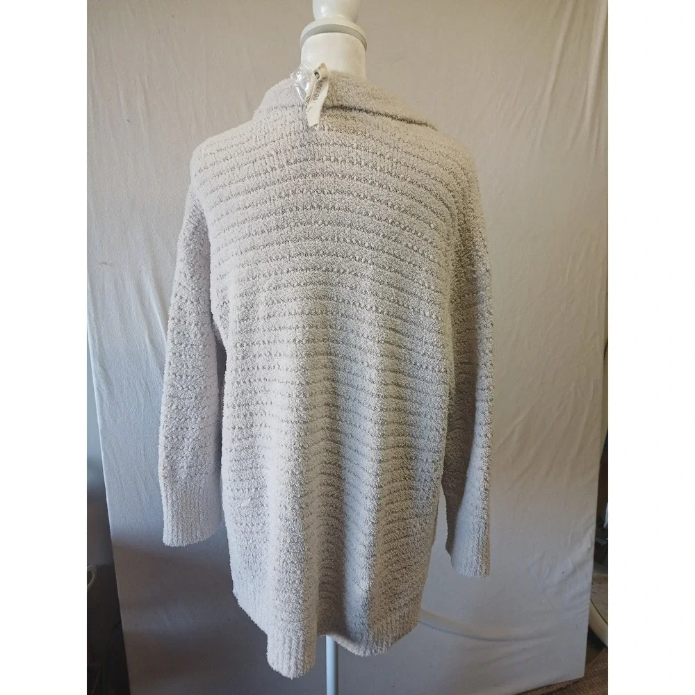 Barefoot dreams cozy chic open front cardigan lounge NWT size M flaw